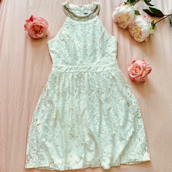 Blue Rain Dresses & Skirts - ✅ CLEARANCE Ivory White Lace Blue Rain Dress
